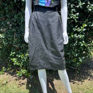 Vintage 80’s Leather Maxi Chaus Moto Black Butter Soft Vented Lined Skirt